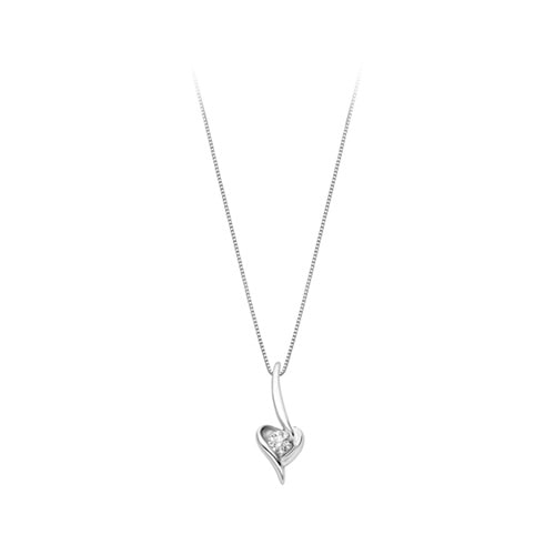 1/8 ct. Diamond Sirena Heart Pendant in 14K White Gold -  Merit Diamond Corp., USI2283WR5J