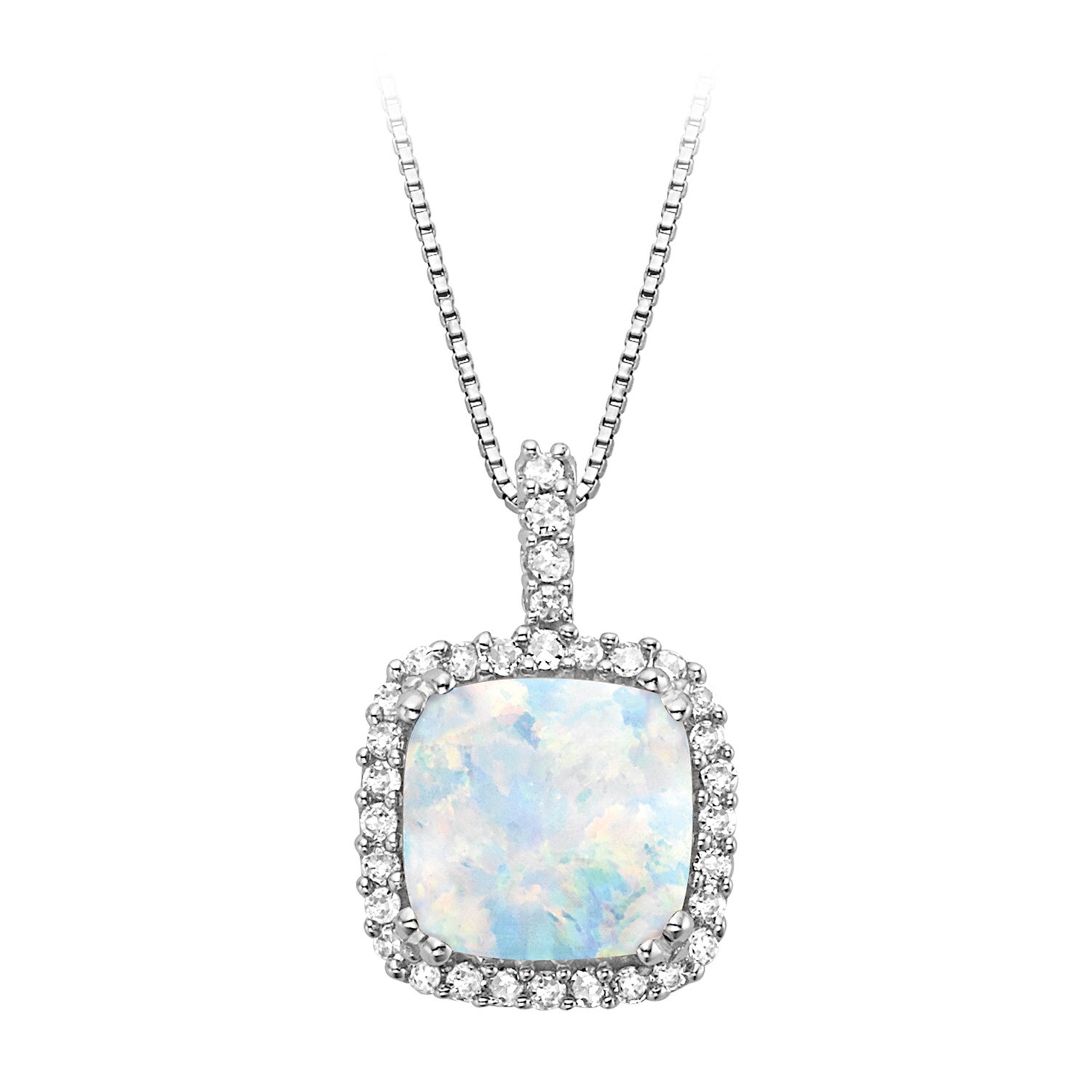 Created Opal Diamond Accented Birthstone Pendant Fred Meyer Jewelers Created Opal And Diamond Accented Birthstone Pendant In 10k White Gold