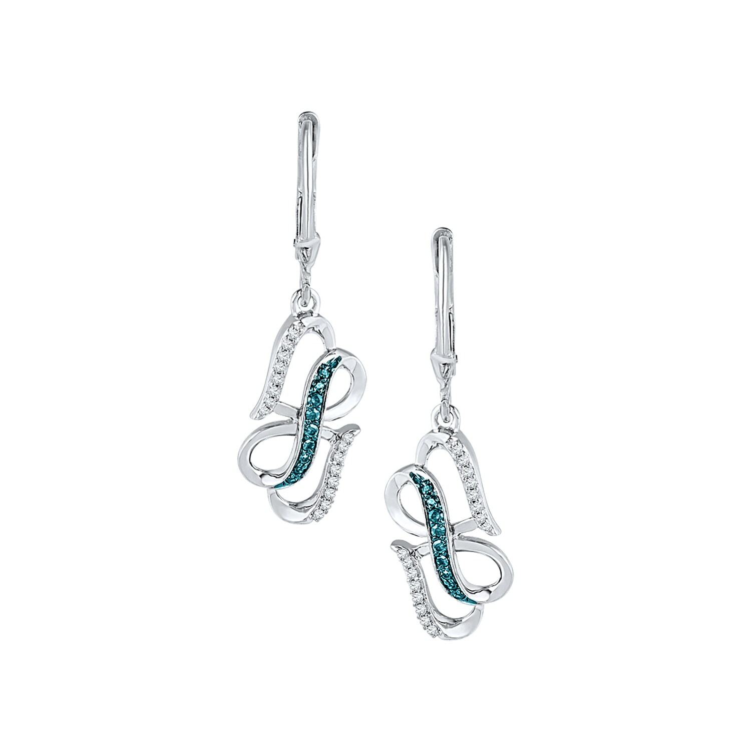 1 5 Ct Tw Blue White Diamond Infinity Earrings 1 5 Ct Tw Blue White Diamond Infinity Earrings