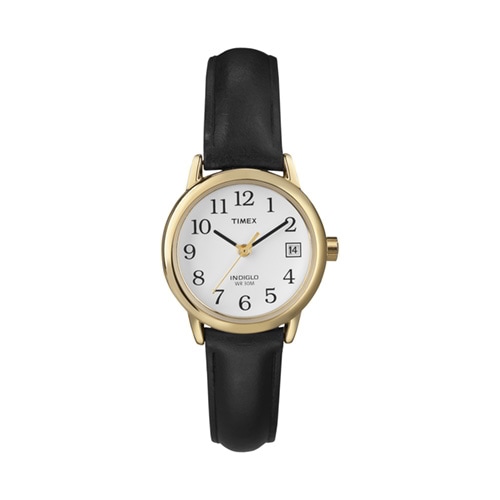 25mm Ladies' Timex Easy Reader Watch with White Dial and Black Leather Strap -  Bulova, T2H341