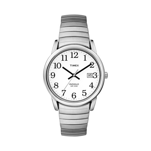 35mm Men's Timex Easy Reader Watch with White Dial and Stainless Steel Bracelet -  Bulova, T2H451