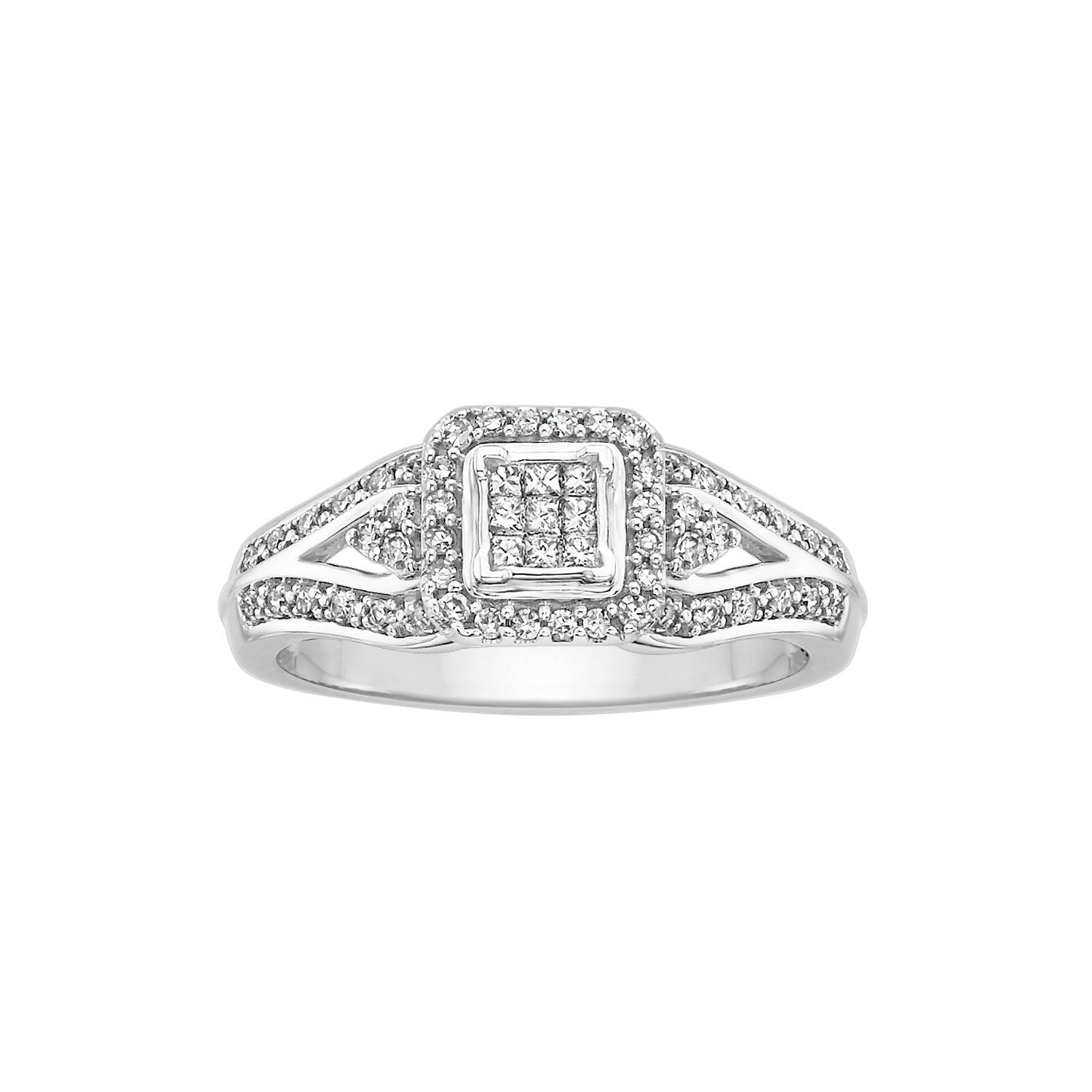 1 3 Ct Tw Diamond En Ement Ring In 10k White Gold 1 3 Ct Tw Diamond En Ement Ring In 10k White Gold