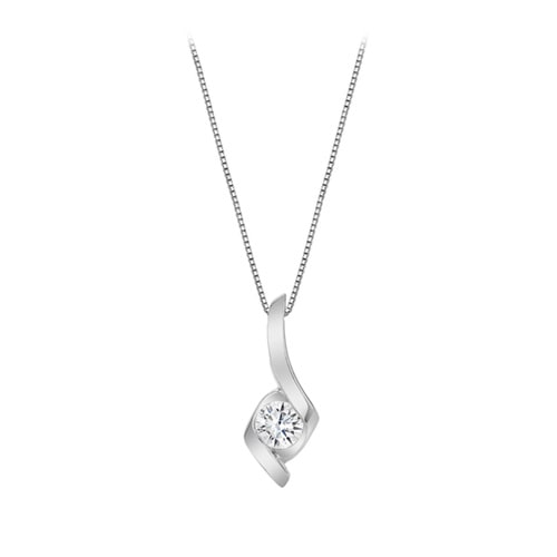 1/5 ct. Diamond Sirena Solitaire Pendant in 14K White Gold -  Merit Diamond Corp., USI1139WR5J