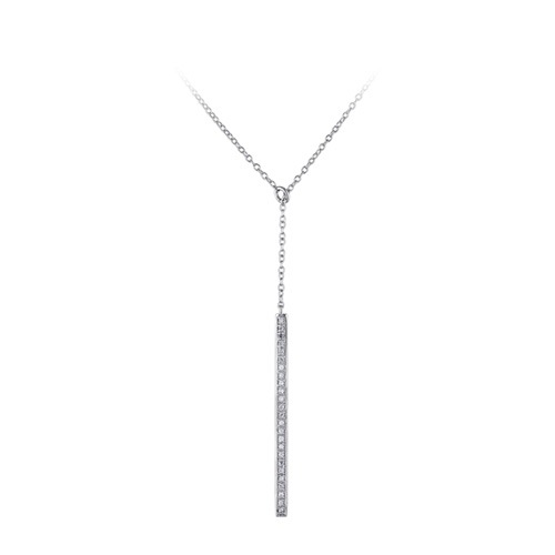 1/8 ct. tw. Diamond 18 Lariat Necklace in Sterling Silver -  Delmar, FMJ000456