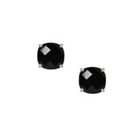 Black Onyx Stud Earrings in Sterling Silver