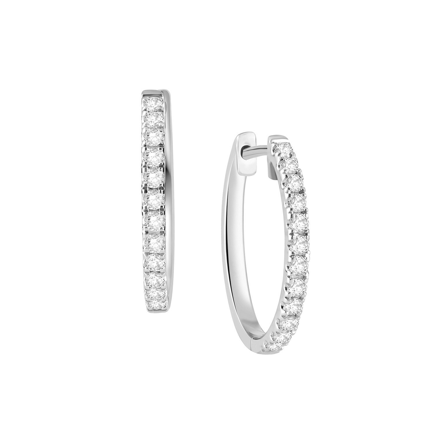 Best Er 1 2 Ct Tw Diamond Hoop Earrings Fred Meyer Jewelers Diamond Oval Hoop Earrings In 10k White Gold