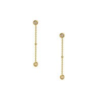 Diamond Accented Dangle Earrings in 14K Yellow Gold