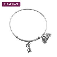 Wind & Fire 3-D Sunglasses Charm Bracelet in Silver-Tone