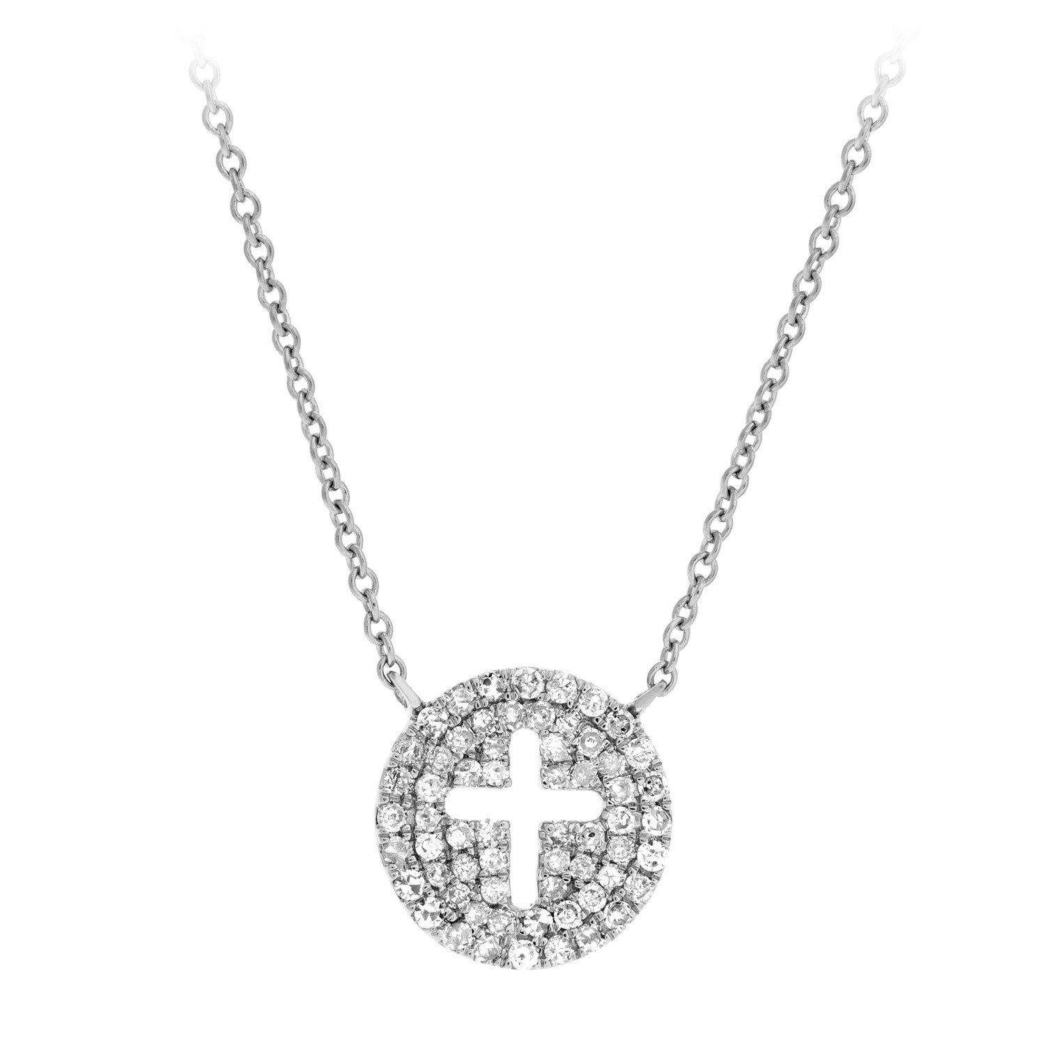 1 3 Ct Tw Diamond Circle Cross 18 Necklace Fred Meyer Jewelers Diamond Circle Cross 18 Necklace In 14k White Gold