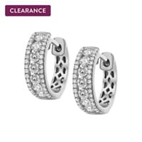 1/2 ct. tw. Diamond Hoop Earrings in 14K White Gold