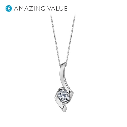 1/2 ct. Diamond Sirena® Solitaire Pendant in 14K White Gold -  Merit Diamond Corp., USI1138WR5J