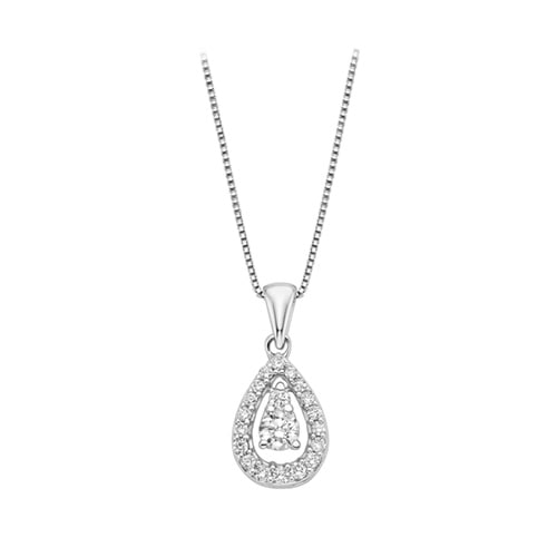 1/4 ct. tw. Diamond Sirena Teardrop Pendant in 14K White Gold -  Merit Diamond Corp., UMI3651WR5J