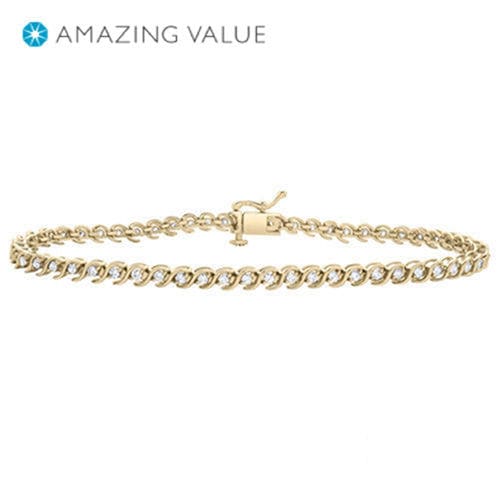 1 ct. tw. Diamond 7.25" Tennis Bracelet in 14K Yellow Gold -  MJJ Brilliant Jewelers, XMVL4YTMBRRD-FM