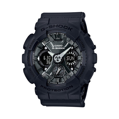 49mm Ladies' Casio G-Shock S-Series Watch with Black Analog/Digital Dial and Black Resin Strap -  GMAS120MF-1A