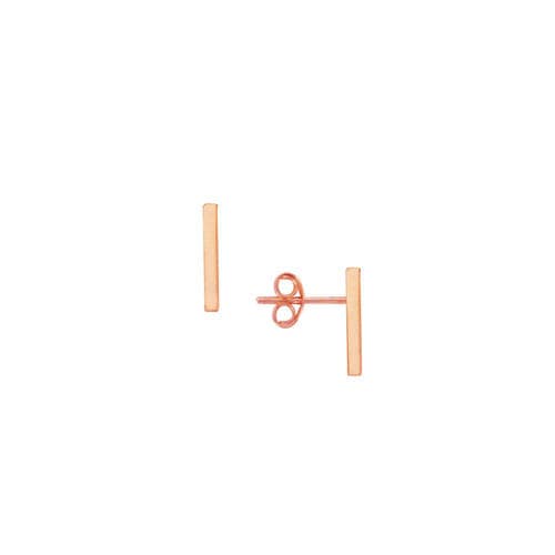 Staple Stud Earrings in 14K Rose Gold