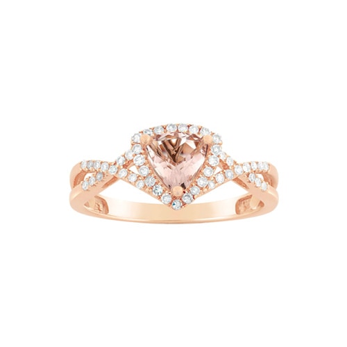 Morganite and 1/5 ct. tw. Diamond Ring in 10K Rose Gold