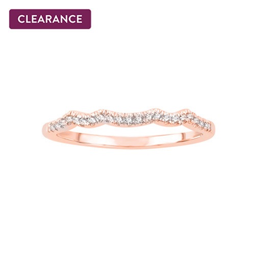 1/10 ct. tw. Diamond Wedding Band in 10K Rose Gold