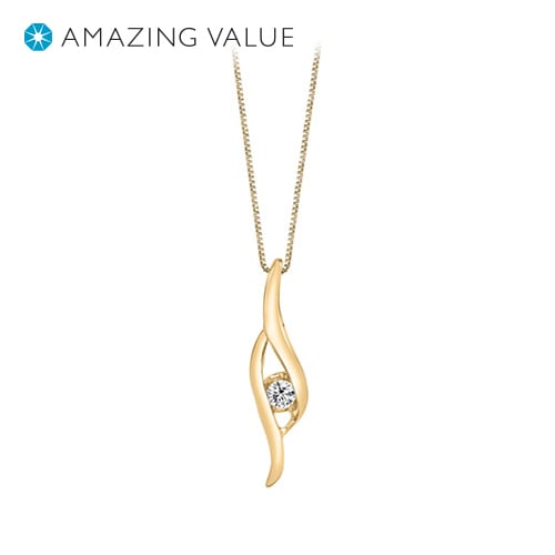 1/8 ct. Diamond Sirena® Solitaire Pendant in 14K Yellow Gold -  Merit Diamond Corp., USI2363YR5J
