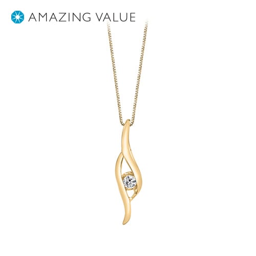 1/8 ct. tw. Diamond Sirena Pendant in 14K Yellow Gold -  Merit Diamond Corp., USI2363YR5J