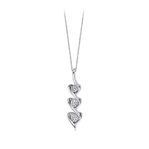 1/8 ct. tw. Diamond Sirena® 3-Stone Pendant in 14K White Gold -  Merit Diamond Corp., USI3788WR5J