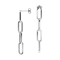 Paper Clip Dangle Earrings in Sterling Silver