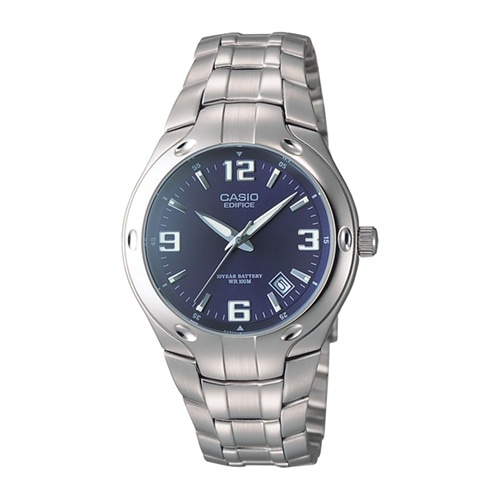 42Mm Unisex Casio® Watch With Blue Dial And Silver-Tone Bracelet