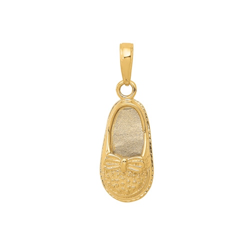 Gold Classics(tm) 14kt. 3D Baby Shoe with Bow Pendant -  Fine Jewelry Collections, C4008