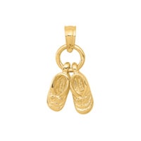 Pair of Baby Shoes Charm in 14K Yellow Gold