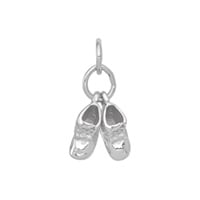 Pair of Baby Shoes Charm in 14K White Gold