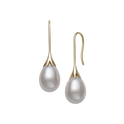 Freshwater Cultured Pearl Drop Earrings in 14K Yellow Gold
