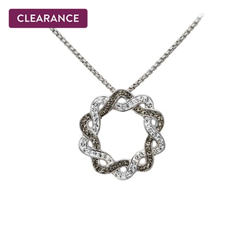 ZABLE® Black and White Crystal 18 Necklace in Sterling Silver