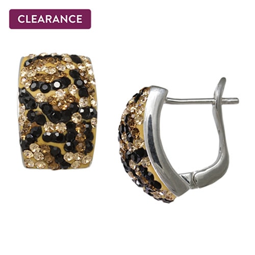 ZABLE® Crystal Leopard Earrings in Sterling Silver