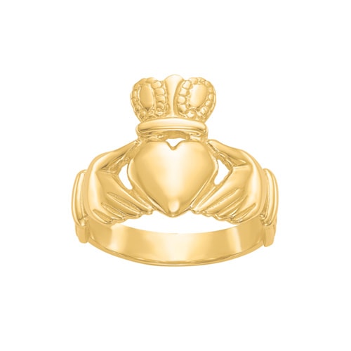 Mens Gentlemen's Classics(tm) Tall 14kt. Gold Claddagh Ring -  Fine Jewelry Collections, D3113