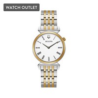 Ladies' Bulova Classic Regatta Watch with White Dial and Two-Tone Bracelet