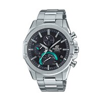 45mm Men's Casio Edifice Bluetooth Watch with Black Dial and Silver-Tone Bracelet