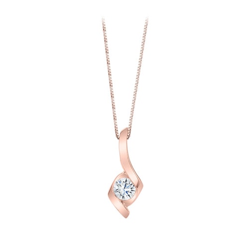 1/5 ct. Diamond Solitaire Sirena Pendant in 14K Rose Gold -  Merit Diamond Corp., USI1139PR5J