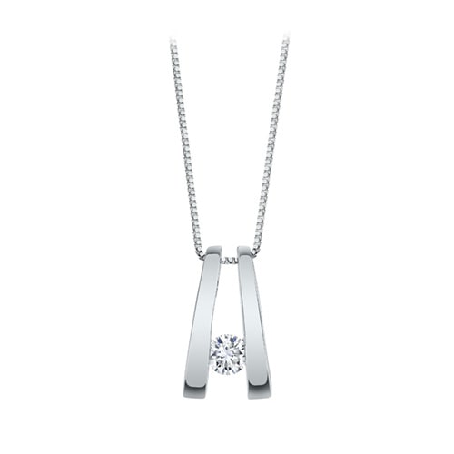 1/5 ct. Diamond Solitaire Sirena Pendant in 14K White Gold -  Merit Diamond Corp., UMI0589WR7WV