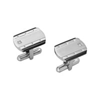 PRIMO Men's Diamond Accented Cufflinks in Stainless Steel