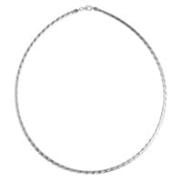 Omega Diamond Cut 17 Necklace in Sterling Silver