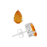 Citrine Stud Earrings in Sterling Silver