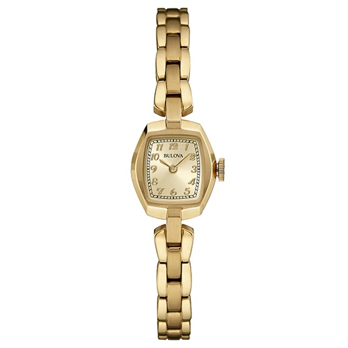 18mm Ladies' Bulova Dress Watch with Champagne Dial and Gold-Tone Bracelet -  Citizen, 97L155V