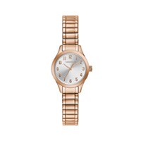24mm Ladies' Caravelle Watch with Silver-Tone Dial and Rose Gold-Tone Stretch Bracelet