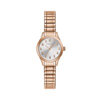 24mm Ladies' Caravelle Watch with Silver-Tone Dial and Rose Gold-Tone Stretch Bracelet