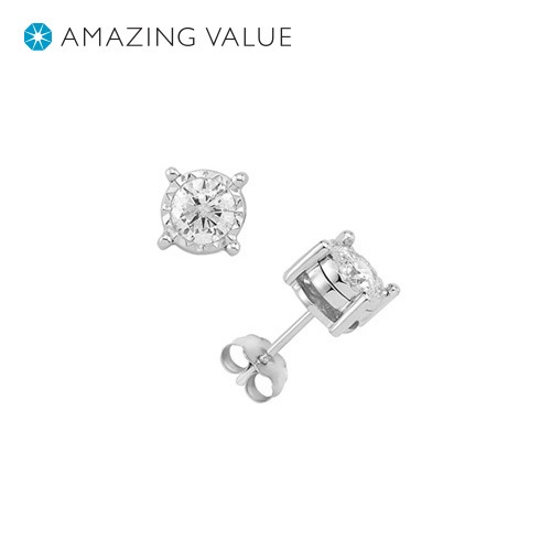 3/4 ct. tw. Diamond Stud Earrings in 10K White Gold