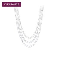 Three Strand Paper Clip Necklace in Sterling Silver