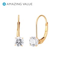 Cubic Zirconia Hoop Earrings in 14K Yellow Gold