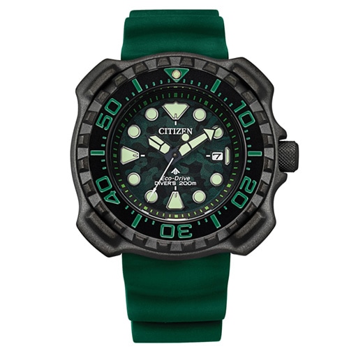 47mm Men's Citizen Eco-Drive® Promaster Diver Watch with a Green Dial and Green Strap -  BN0228-06WV