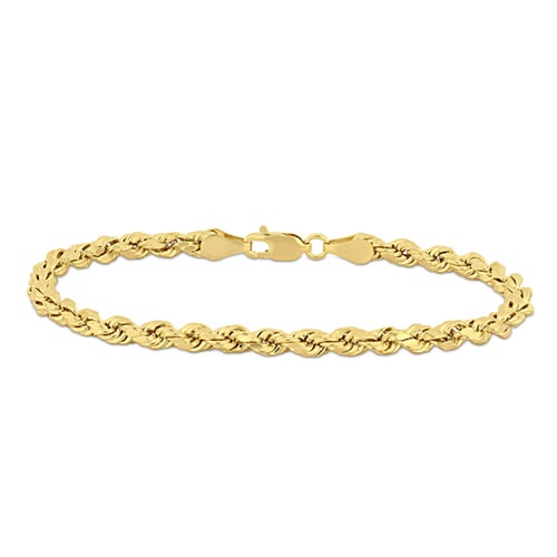 Light Rope Chain 7.25 Bracelet In 14K Yellow Gold