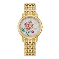 30mm Ladies' Citizen Eco-Drive Disney Belle Watch with Champagne Dial and Yellow Gold-tone Bracelet