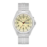 40mm Men's Caravelle Expansion Watch with Cream Dial and Silver-tone Expansion Bracelet